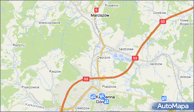 mapa Dębrznik, Dębrznik na mapie Targeo