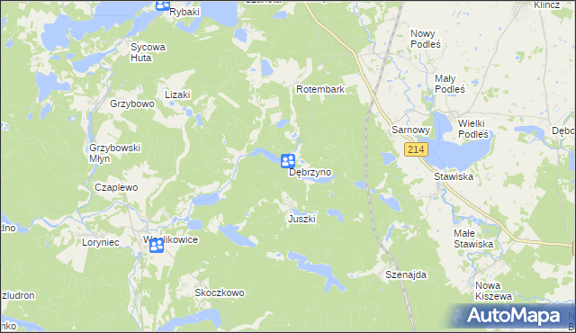 mapa Dębrzyno, Dębrzyno na mapie Targeo