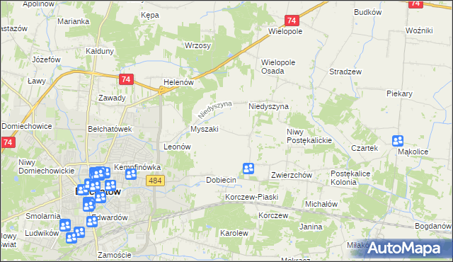mapa Dobiecin-Kolonia, Dobiecin-Kolonia na mapie Targeo
