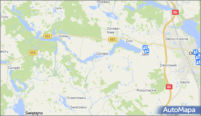 mapa Dobki gmina Olecko, Dobki gmina Olecko na mapie Targeo