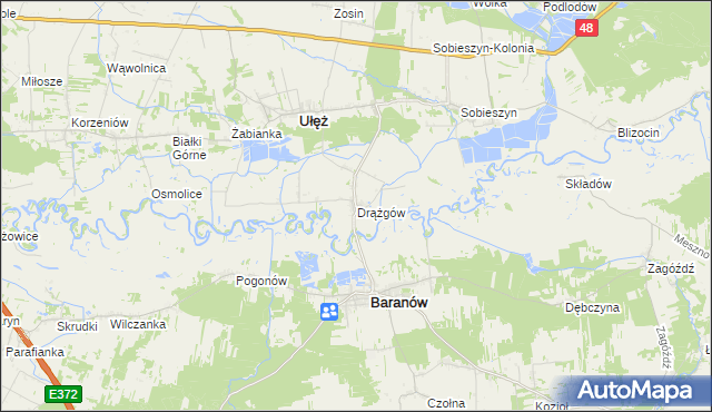 mapa Drążgów, Drążgów na mapie Targeo