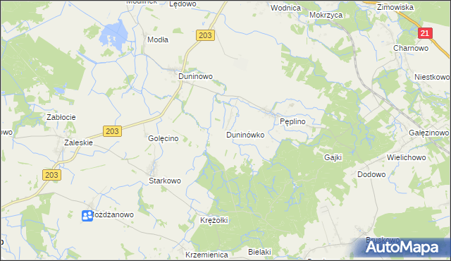 mapa Duninówko, Duninówko na mapie Targeo