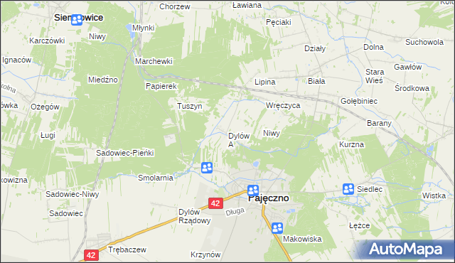 mapa Dylów A, Dylów A na mapie Targeo