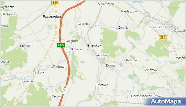 mapa Dzierzków, Dzierzków na mapie Targeo