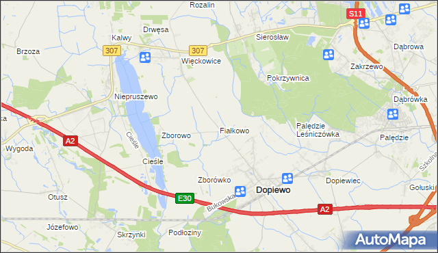 mapa Fiałkowo, Fiałkowo na mapie Targeo