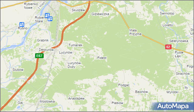 mapa Fidest, Fidest na mapie Targeo