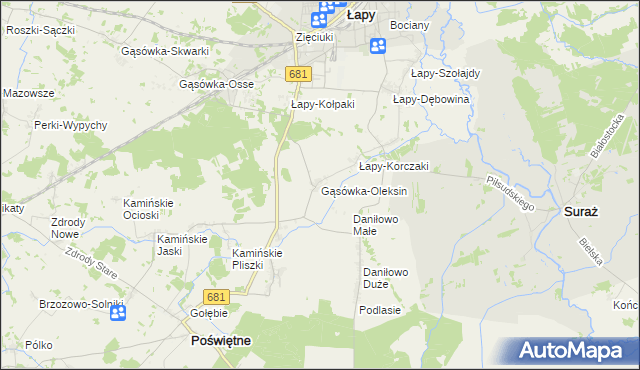 mapa Gąsówka-Oleksin, Gąsówka-Oleksin na mapie Targeo