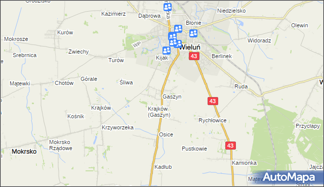 mapa Gaszyn, Gaszyn na mapie Targeo