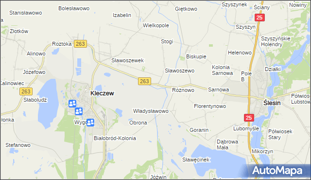 mapa Genowefa gmina Kleczew, Genowefa gmina Kleczew na mapie Targeo