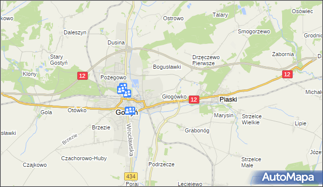 mapa Głogówko gmina Piaski, Głogówko gmina Piaski na mapie Targeo