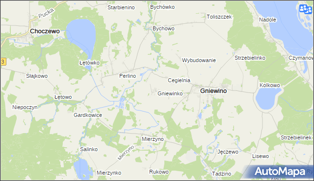 mapa Gniewinko, Gniewinko na mapie Targeo