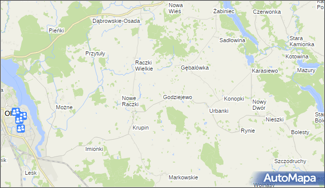 mapa Godziejewo, Godziejewo na mapie Targeo