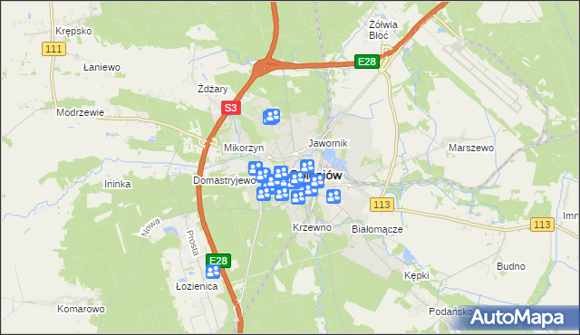 mapa Goleniów, Goleniów na mapie Targeo