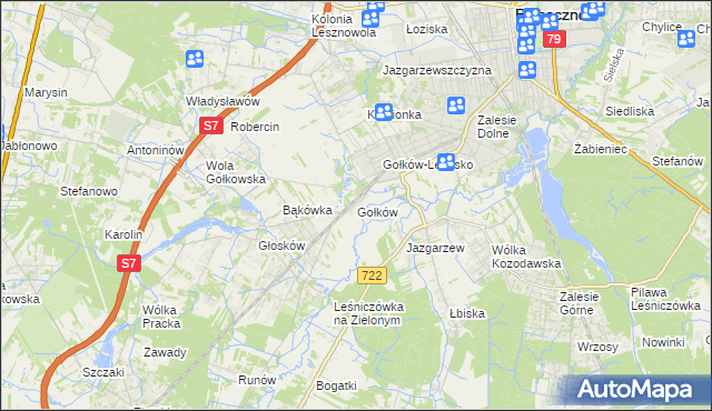 mapa Gołków, Gołków na mapie Targeo