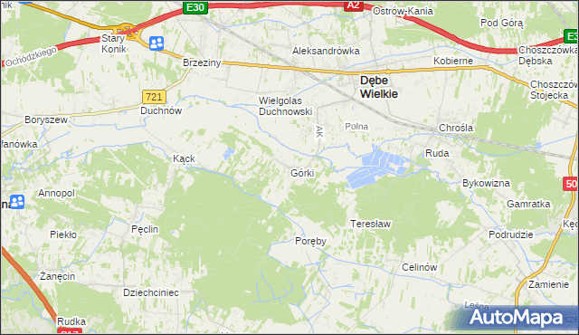 mapa Górki gmina Dębe Wielkie, Górki gmina Dębe Wielkie na mapie Targeo