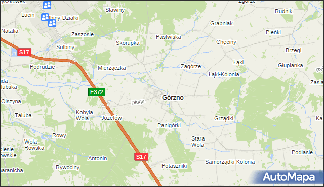 mapa Górzno powiat garwoliński, Górzno powiat garwoliński na mapie Targeo