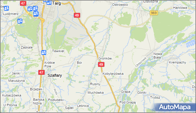 mapa Gronków, Gronków na mapie Targeo