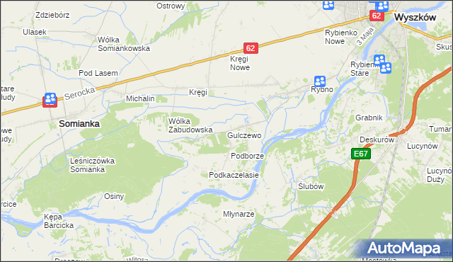 mapa Gulczewo gmina Wyszków, Gulczewo gmina Wyszków na mapie Targeo