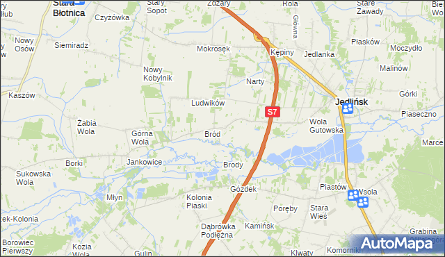 mapa Gutów gmina Jedlińsk, Gutów gmina Jedlińsk na mapie Targeo