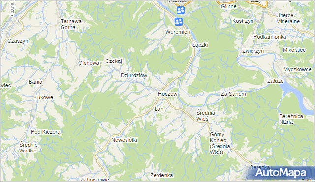 mapa Hoczew, Hoczew na mapie Targeo