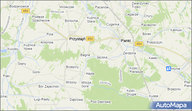 mapa Jaciska, Jaciska na mapie Targeo