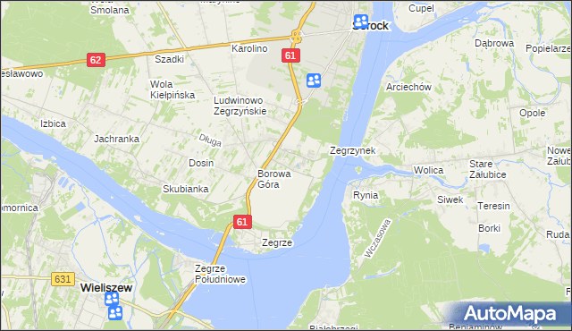 mapa Jadwisin gmina Serock, Jadwisin gmina Serock na mapie Targeo