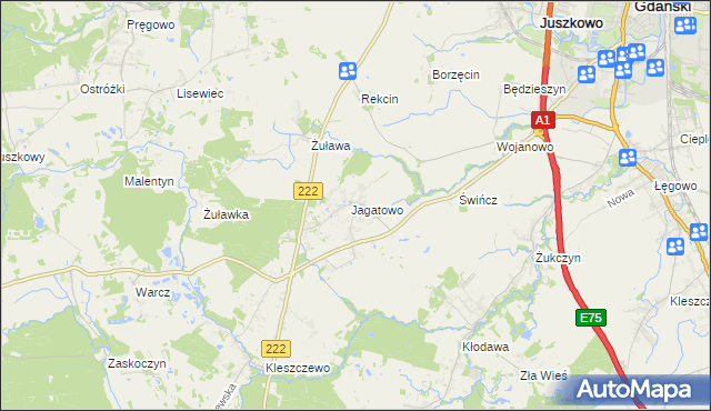 mapa Jagatowo, Jagatowo na mapie Targeo
