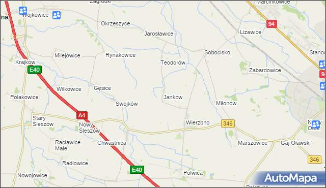 mapa Janków gmina Domaniów, Janków gmina Domaniów na mapie Targeo