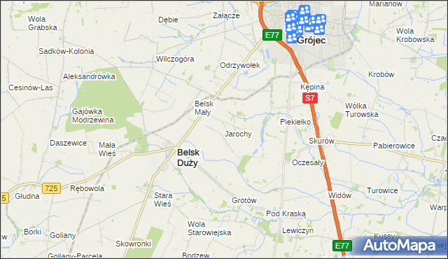 mapa Jarochy, Jarochy na mapie Targeo