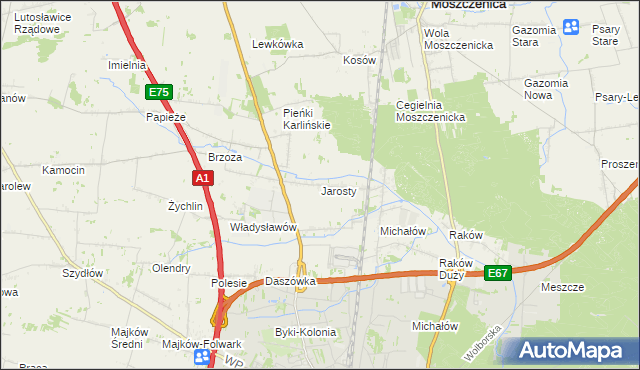 mapa Jarosty, Jarosty na mapie Targeo