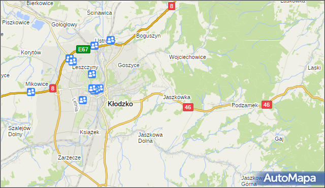 mapa Jaszkówka, Jaszkówka na mapie Targeo