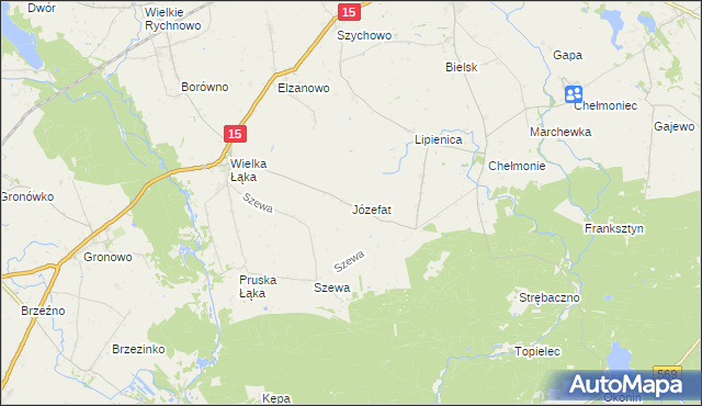 mapa Józefat gmina Kowalewo Pomorskie, Józefat gmina Kowalewo Pomorskie na mapie Targeo