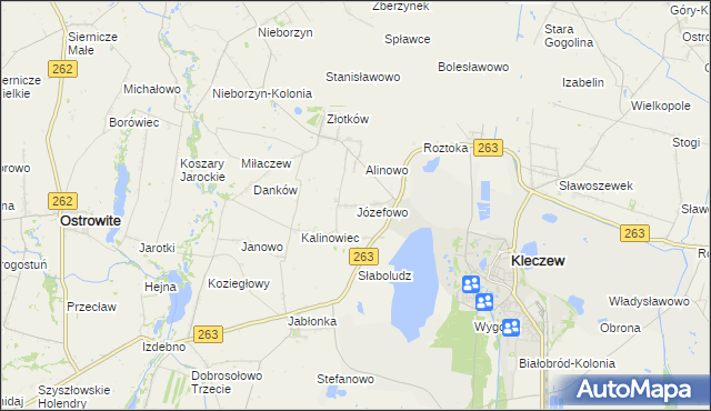 mapa Józefowo gmina Kleczew, Józefowo gmina Kleczew na mapie Targeo