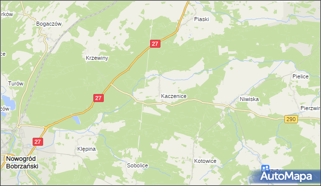 mapa Kaczenice, Kaczenice na mapie Targeo