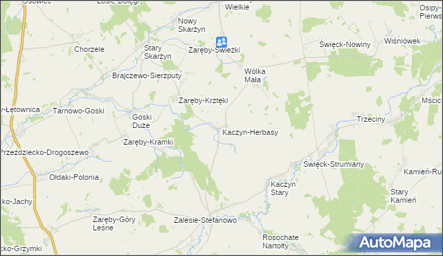 mapa Kaczyn-Herbasy, Kaczyn-Herbasy na mapie Targeo