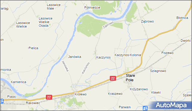 mapa Kaczynos, Kaczynos na mapie Targeo