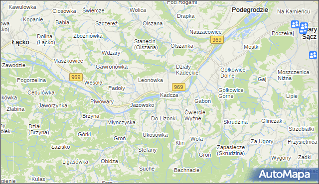 mapa Kadcza, Kadcza na mapie Targeo