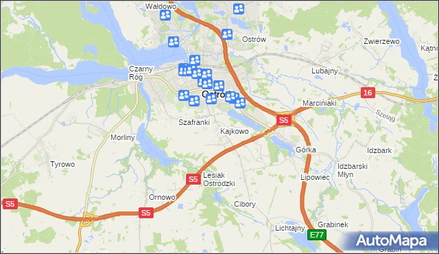 mapa Kajkowo, Kajkowo na mapie Targeo