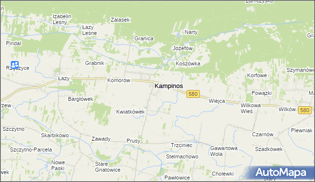 mapa Kampinos A, Kampinos A na mapie Targeo