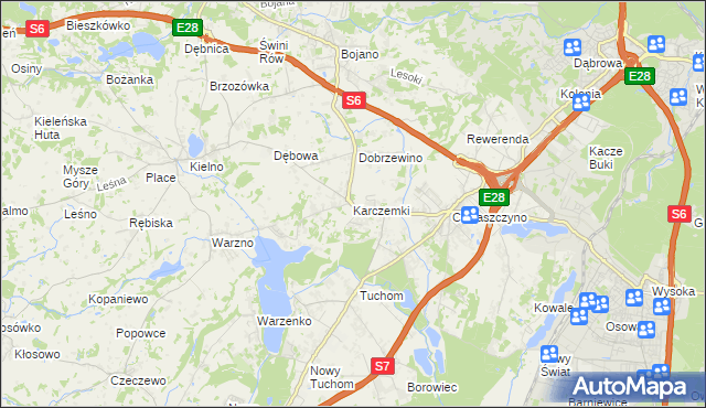 mapa Karczemki gmina Szemud, Karczemki gmina Szemud na mapie Targeo