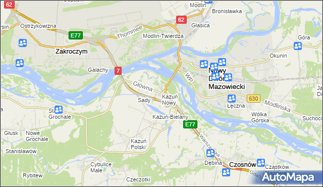 mapa Kazuń Nowy, Kazuń Nowy na mapie Targeo