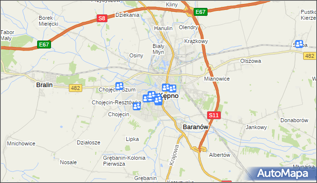 mapa Kępno, Kępno na mapie Targeo