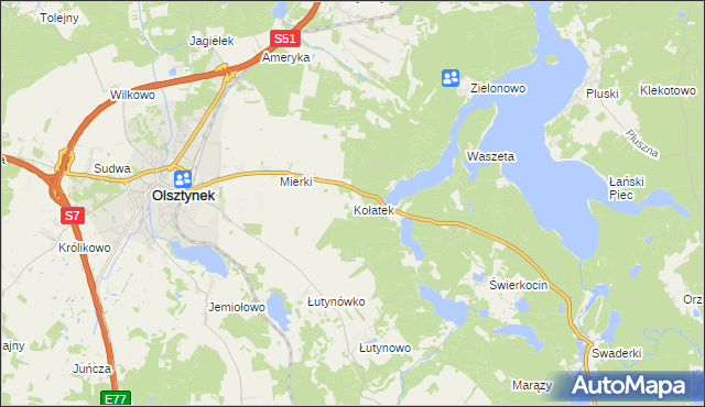 mapa Kołatek, Kołatek na mapie Targeo