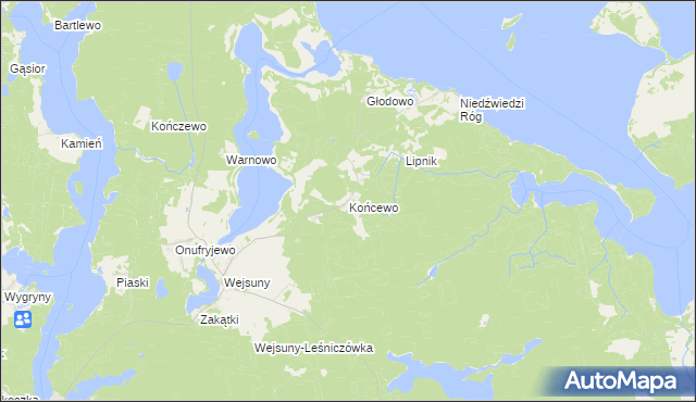 mapa Końcewo, Końcewo na mapie Targeo