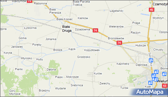 mapa Kopydłówek, Kopydłówek na mapie Targeo