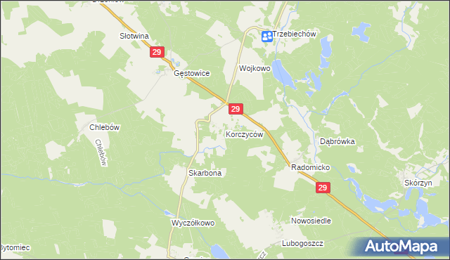 mapa Korczyców, Korczyców na mapie Targeo