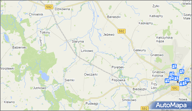 mapa Kotkowo gmina Kętrzyn, Kotkowo gmina Kętrzyn na mapie Targeo