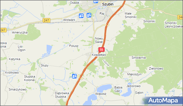 mapa Kowalewo gmina Szubin, Kowalewo gmina Szubin na mapie Targeo