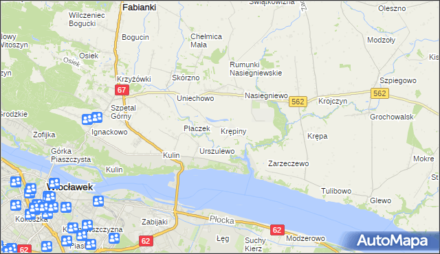 mapa Krępiny Kolonia, Krępiny Kolonia na mapie Targeo