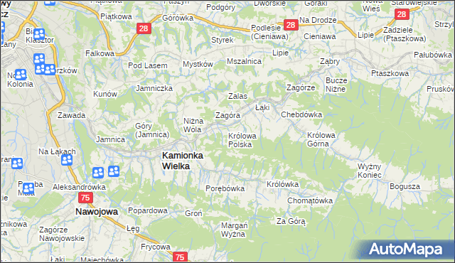 mapa Królowa Polska, Królowa Polska na mapie Targeo